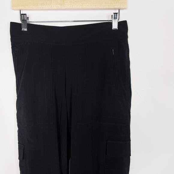 Athleta 6 Black Chelsea Cargo Lined Pants Jogger Woven Stretch Featherweight - Picture 3 of 14